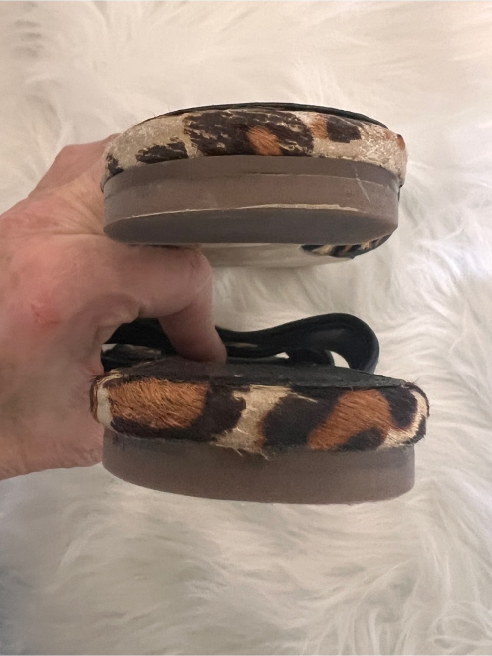 🔥🔥3/$25 J. CREW Calf Hair Leopard Print Slide 7.5 FLAWED - Picture 7 of 10
